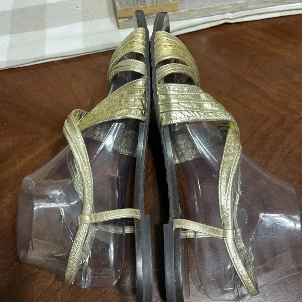Cole Haan Sandals Metallic Gold - Picture 4 of 9